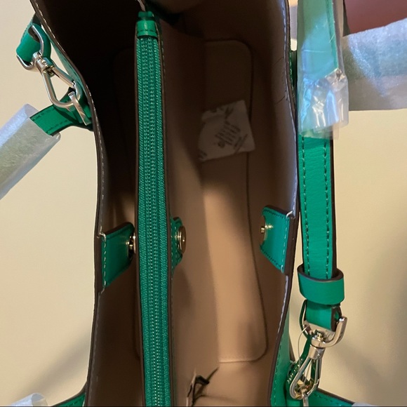 ❌SOLD❌ NWTs Kate Spade Leather Harper Satchel Fall Crossbody Bag Purse Snow Pea - Picture 8 of 15